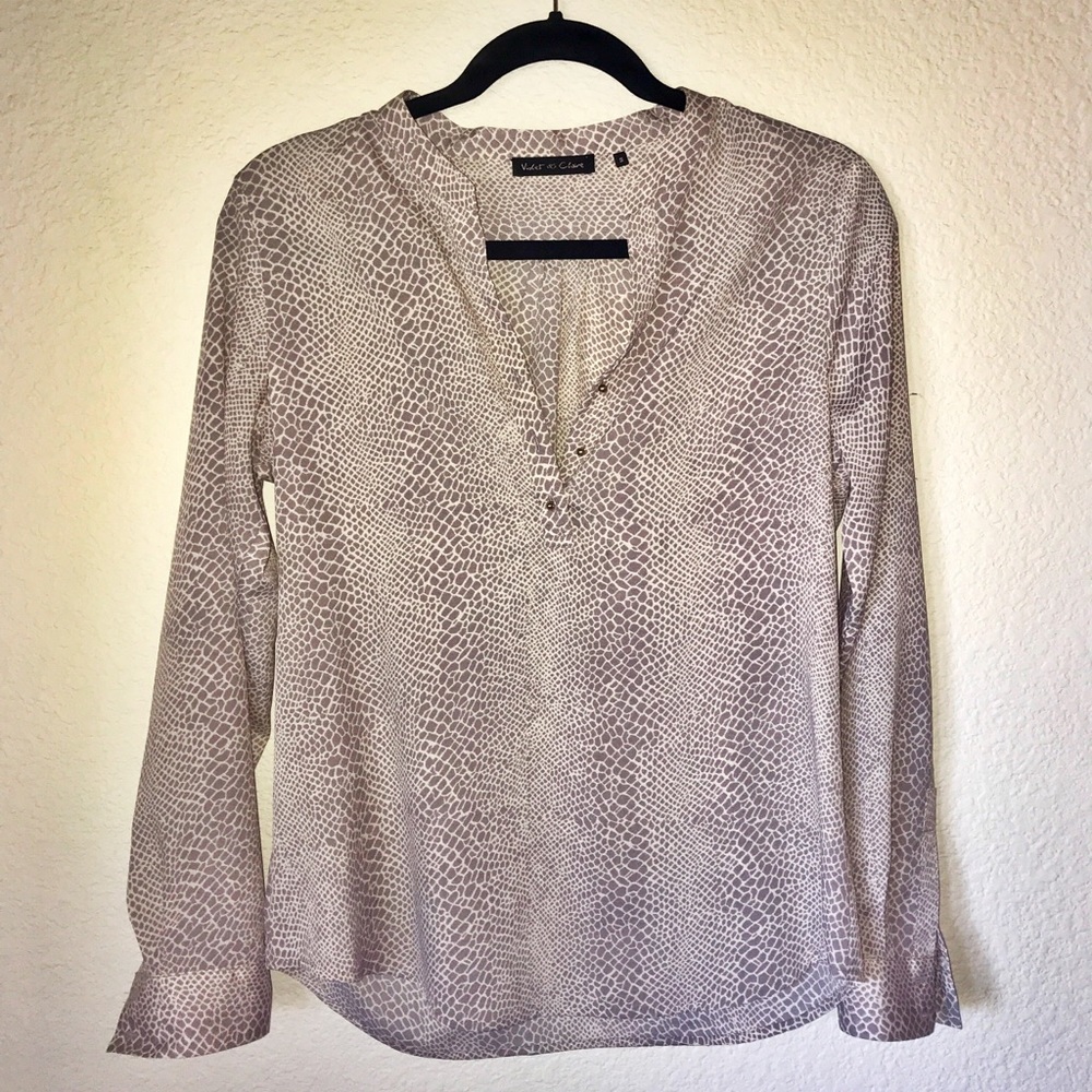 Light purple snake-skin print blouse